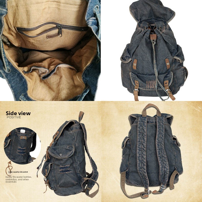 Retro Canvas Leather Double Sh - đánh giá và giá Canvas Backpack Casual