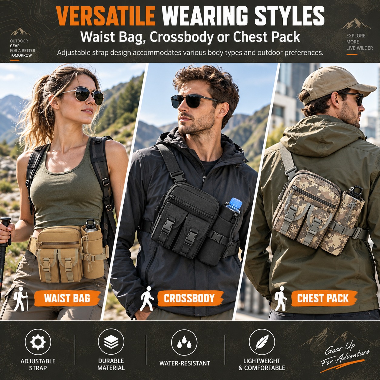 Multifunctional Tactical Fanny - đánh giá và giá Hiking Backpack Waterproof